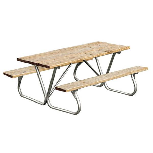 6' HeavyDuty BoltThru Wood Picnic Table Portable