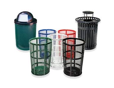 31 Gallon Large Round Garbage Trash Can W/ Lid Galvanized Steel Wire Rim  USA NEW