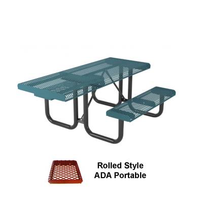 8' Rolled Picnic Table, ADA - Portable.