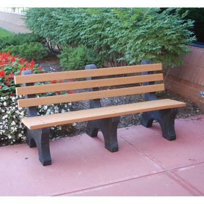 4', 6' and 8' Comfort Park Avenue Recycled Plastic Bench - Portable 