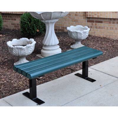 4', 6' and 8' Creekside Recycled Plastic Bench - Surface and Inground Mount