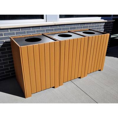 Square Recycling Center – 32 Gallon Recycled Plastic Trash Recycling Containers