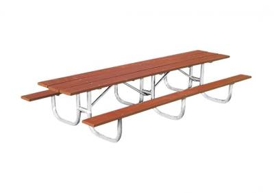 10' and 12' Heavy-Duty Shelter Wood Picnic Table - Portable