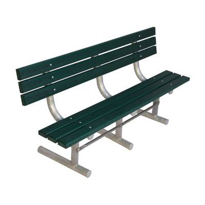 6' Park Wood Bench - Portable, Surface and Inground Mount