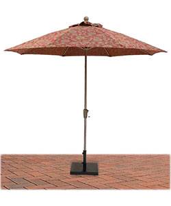 9 Ft. Commercial Aluminum Market Umbrella, Fiberglass Ribs - Push or Crank Up Style without Tilt