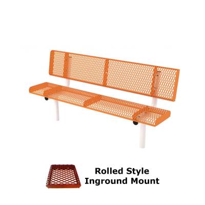 6' and 8' Rolled Style Bench - Surface and Inground Mount
