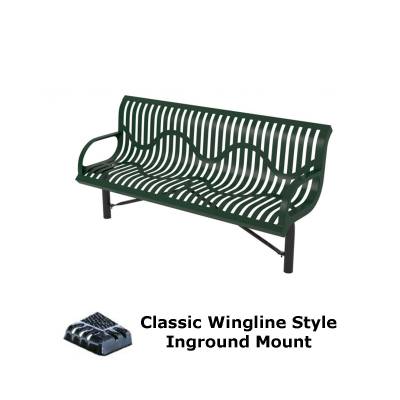 4' and 6' Classic Wingline Bench - Surface and Inground Mount