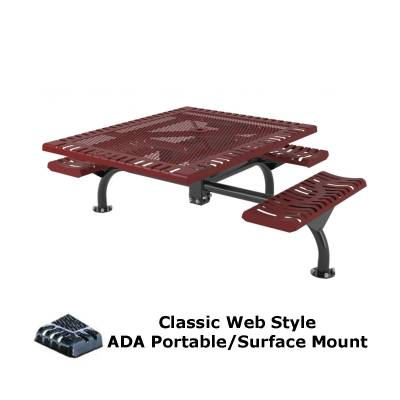 46" x 57" Classic Web Picnic Table, ADA - Surface and Inground Mount