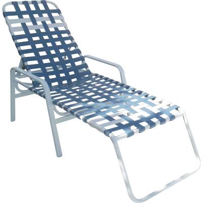Welded Contract Siesta Stacking Cross Strap Chaise