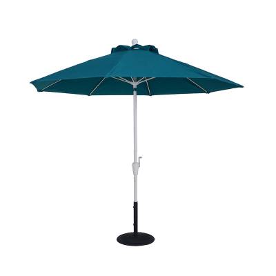 9 Ft. Commercial Aluminum Market Umbrella, Fiberglass Ribs - Crank Up Style with Auto Tilt