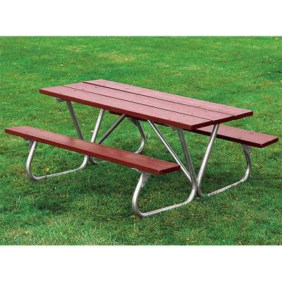 6' Heavy-Duty Bolt-Thru Wood Picnic Table - Portable