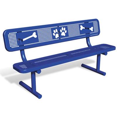 6' Dog Park Bench, with Back, Rounded Corners