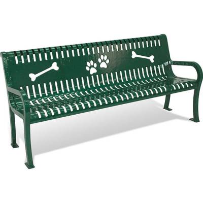 6' Lexington Dog Park Bench, with Back – Portable.