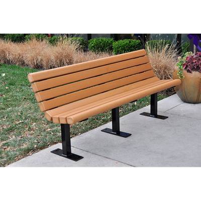 4', 6' and 8' Jameson Recycled Plastic Bench - Surface and Inground Mount 