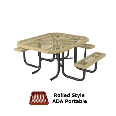 46" x 57" Rolled Picnic Table, ADA - Portable