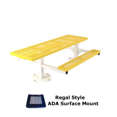 8' Regal Pedestal Picnic Table, ADA - Surface and Inground Mount