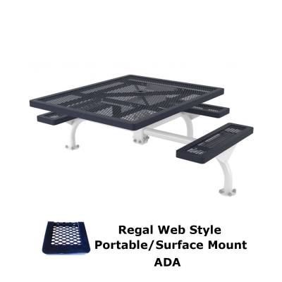 46" x 57" ADA Regal Web Picnic Table - Surface and Inground Mount