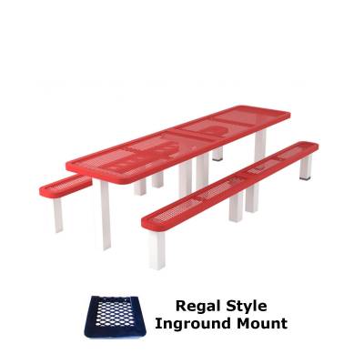 10' Regal Picnic Table with (2) Unattached Seats - Surface and Inground Mount