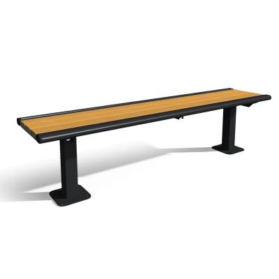 6' Richmond Recycled Plastic Backless Bench - Surface and Inground Mount