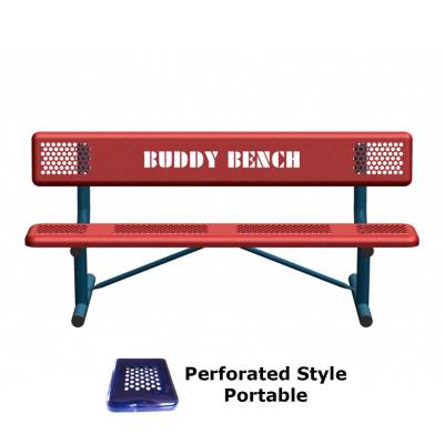 6' Perforated Buddy Bench - Portable, Surface and Inground Mount