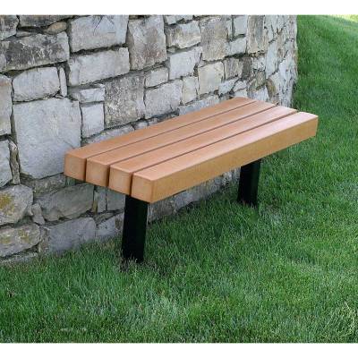 4', 6' and 8' Trailside Recycled Plastic Bench - Surface and Inground Mount 