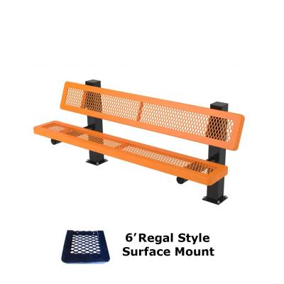6' and 8' Regal Mounted Bench - Surface and Inground Mount