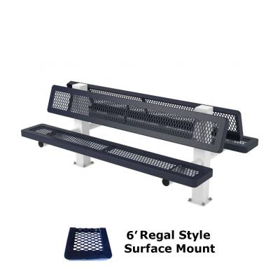 6' and 8' Regal Double Mounted Bench - Surface and Inground Mount