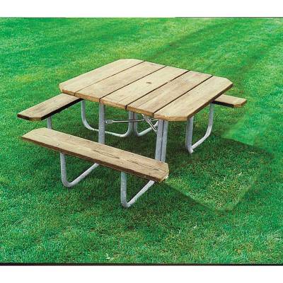48" Square ADA Picnic Table with (3) Seats - Portable