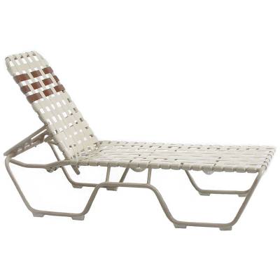 Welded Contract Stack Lido Cross Strap Chaise