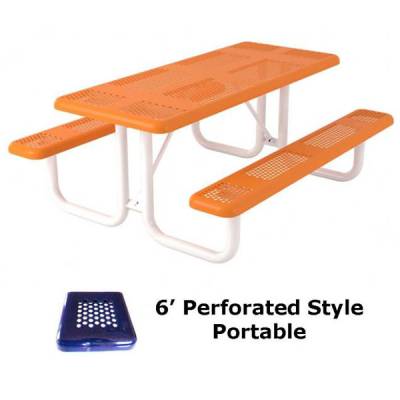 6' and 8' Perforated Picnic Table - Portable