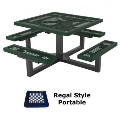 46" Square Regal Pedestal Picnic Table - Portable