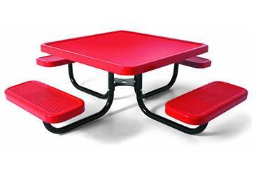 36" Square Preschool Picnic Table, Solid Top - Portable