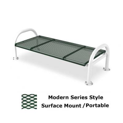 4' and 6' Modern Contoured Backless Bench - Portable/Surface and Inground Mount