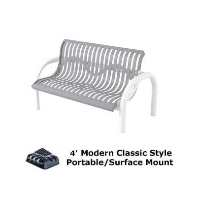 4' and 6' Modern Classic Bench - Portable/Surface and Inground Mount