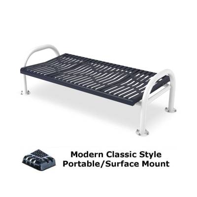 4' and 6' Modern Classic Backless Bench - Portable/Surface and Inground Mount