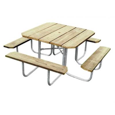 48" Square Wood Picnic Table - Portable
