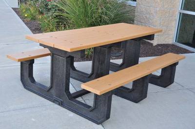 6' and 8' Recycled Plastic Park Place Picnic Table, Portable