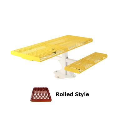 6' Rolled Picnic Table, ADA - Surface Mount