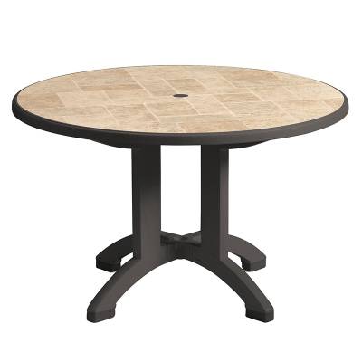 48" Round Aquaba Resin Table - Seven Styles Available