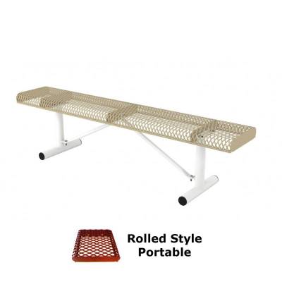 6' and 8' Rolled Backless Bench - Portable