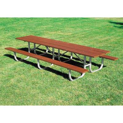 10' and 12' Heavy-Duty Shelter Wood Picnic Table - Portable - Image 2