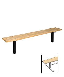 6' Park Wood Backless Bench - Portable, Surface and Inground Mount - Image 2