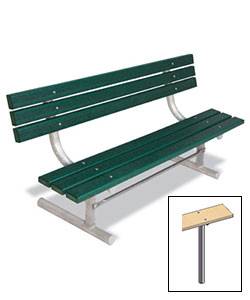 6' Park Wood Bench - Portable, Surface and Inground Mount - Image 2