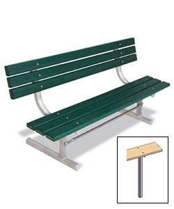 6' Park Wood Bench - Portable, Surface and Inground Mount - Image 3