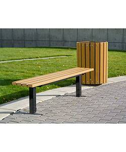 6' Bollard Style Backless Wood Bench - Surface and Inground Mount - Image 2