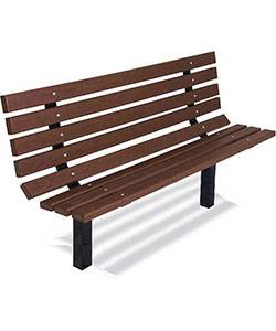 6' Traditional Park Wood Bench - Surface and Inground Mount - Image 2