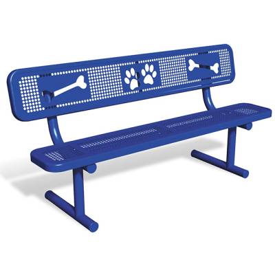 Pet Waste - 6' Dog Park Bench, with Back, Rounded Corners 