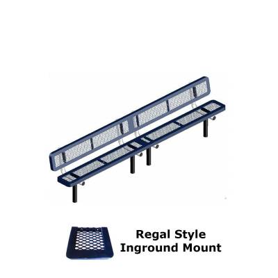 Park Benches - 10' and 15' Regal Bench - Surface and Inground Mount