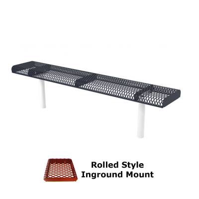 6' and 8' Rolled Backless Bench - Surface and Inground Mount - Image 1