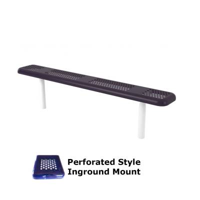 6' and 8' Perforated Backless Bench - Surface and Inground Mount